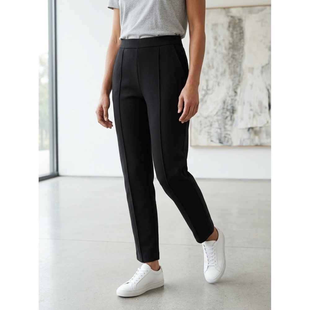 Everlane The Dream Pant Black Tapered Pintuck Trousers XS